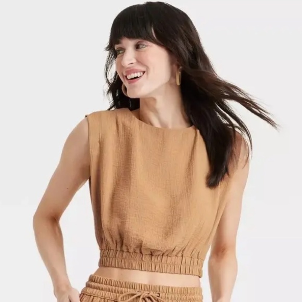 A New Day Viral Cuffed Sleeveless Blouse